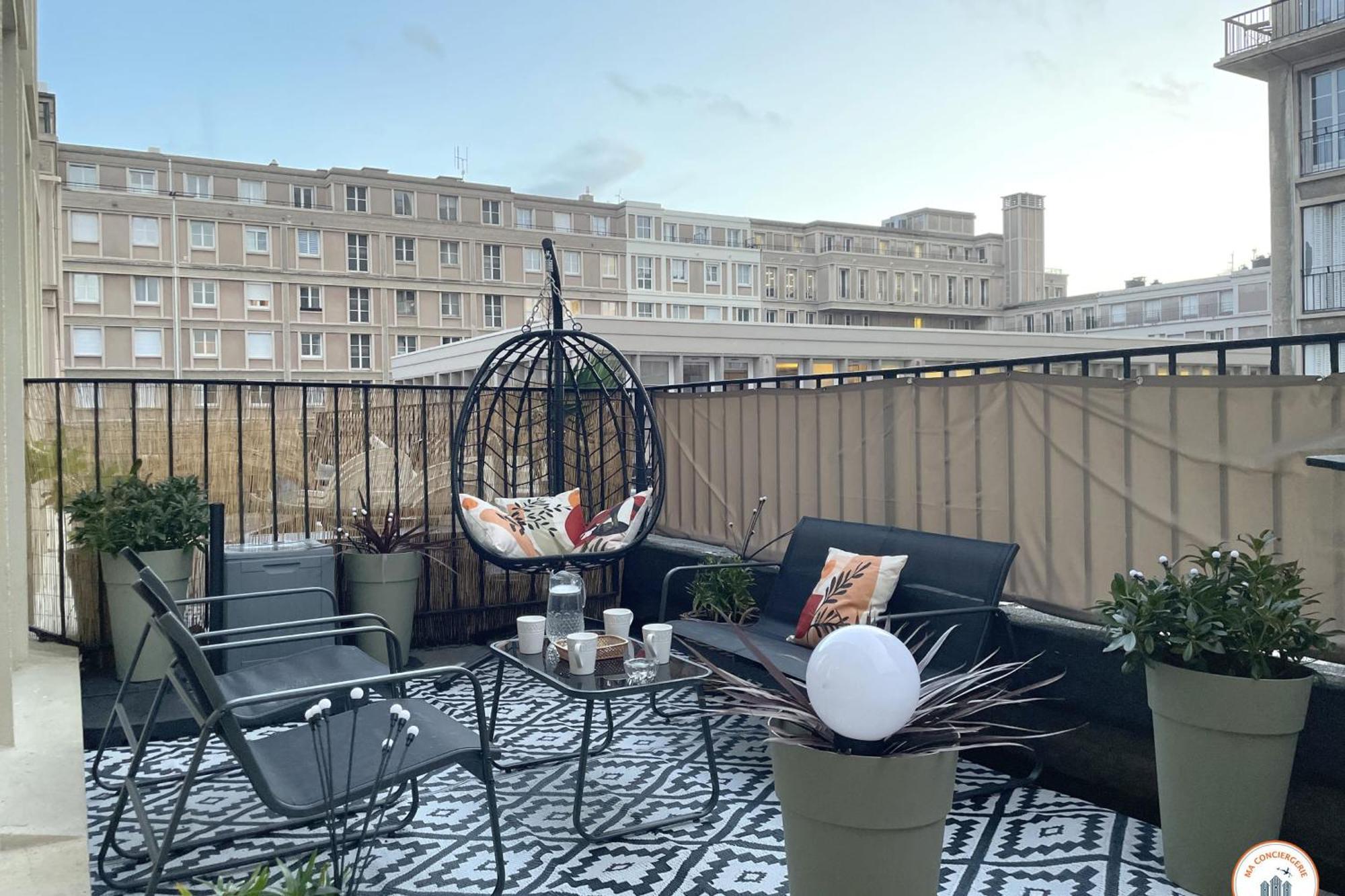 Appartement Bienvenue Au Chillou - Parking - Terrasse à Le Havre Extérieur photo