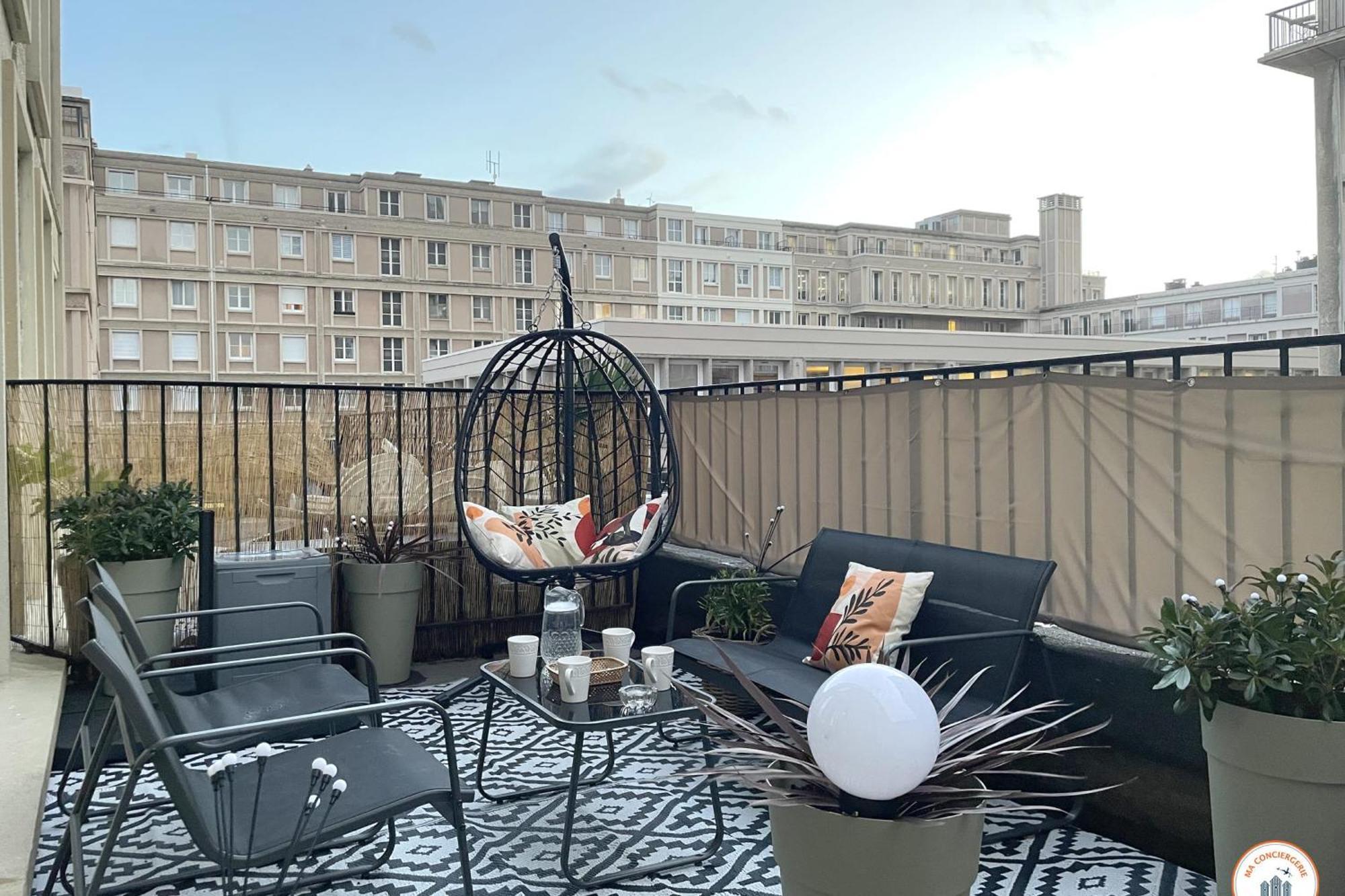 Appartement Bienvenue Au Chillou - Parking - Terrasse à Le Havre Extérieur photo
